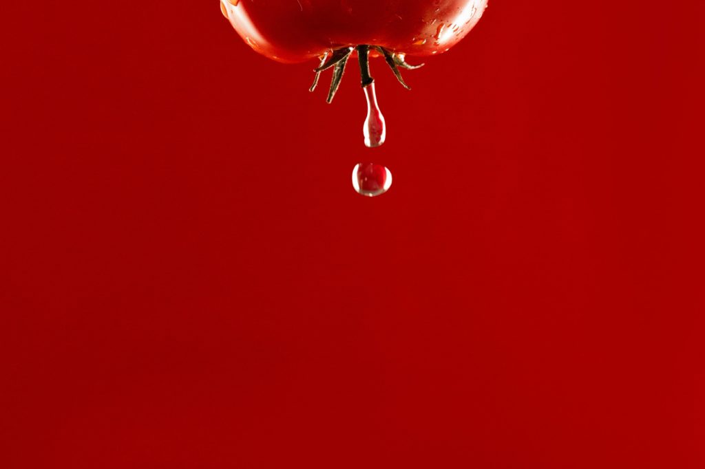 Apple droplet of water